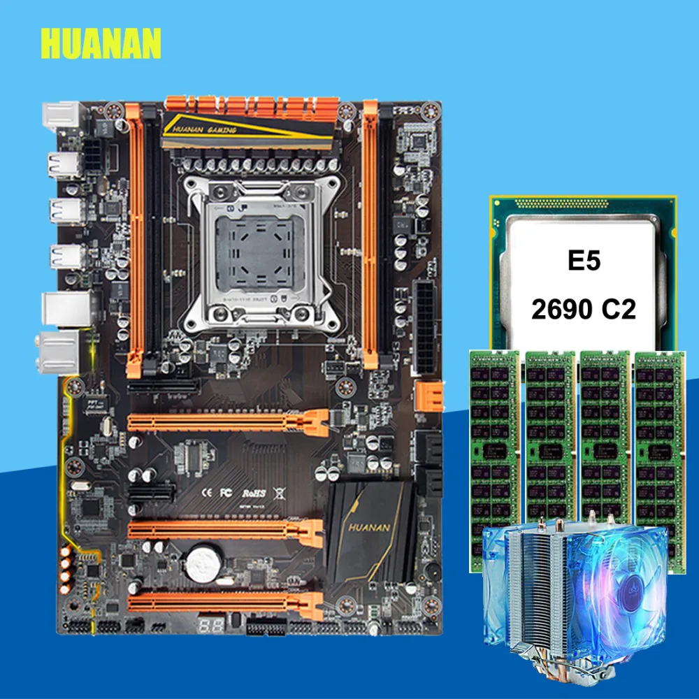 Скидка X79 материнской платы с M.2 слот HUANANZHI deluxe LGA2011 Процессор Xeon E5 2690 2 9 ГГц