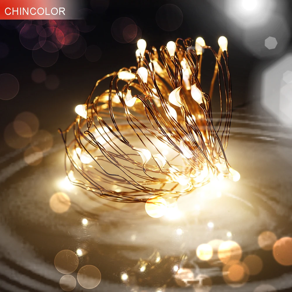 

Led Christmas Light 20-40leds Copper string 9 colors Battery Operated Party Valentine Holiday nightlight Xmas Garland lantern HL