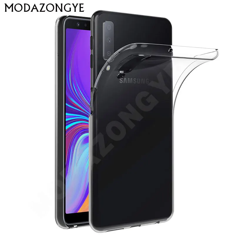 Для Samsung Galaxy A7 2018 силиконовый прозрачный Футляр задняя крышка чехол для телефона