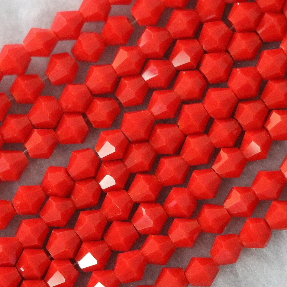 14 цветов стеклянные Хрустальные Граненые двухконусные наконечники 4x4 мм