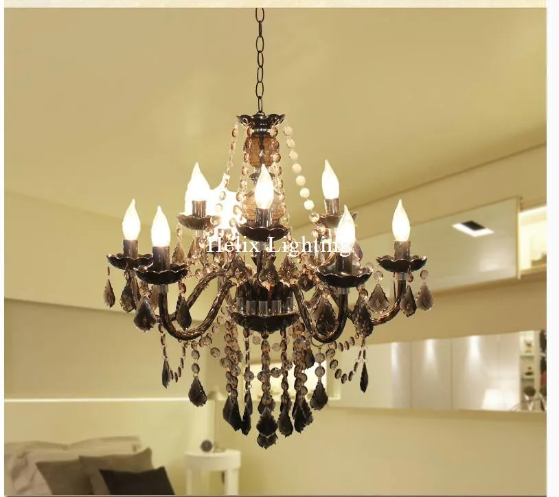 Новое поступление Прозрачная черная люстра для гостиной свеча лампы роскошные