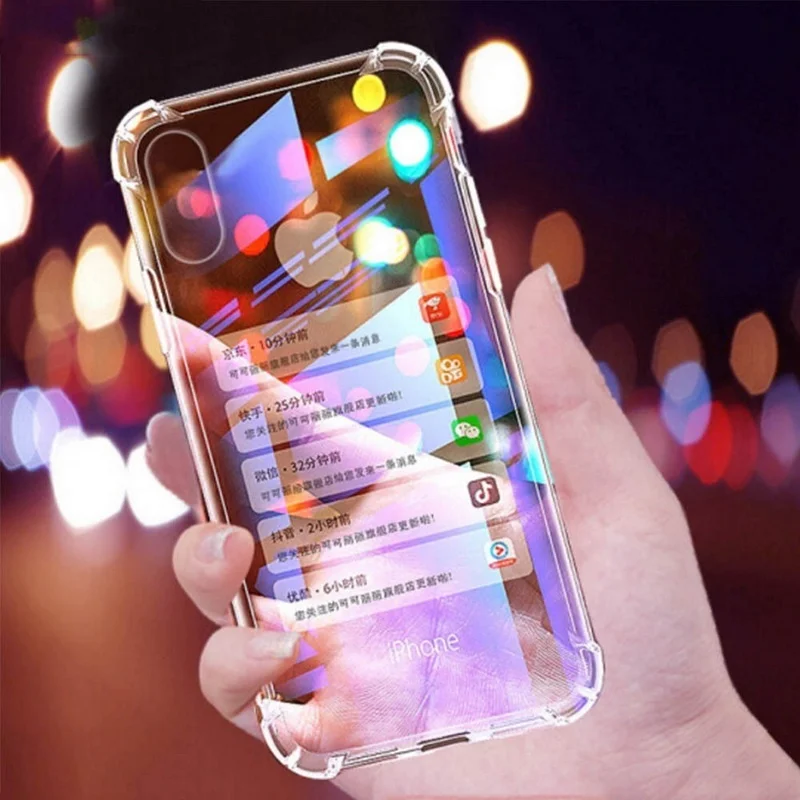 Clear Cystal Rubber TPU Case for Iphone X Xs Max XR 7 8 6 6s Plus 5s 5 SE Anti-knock Cell Phone Cover Capa |