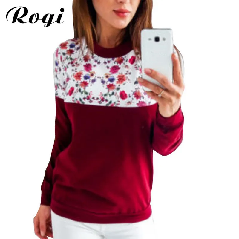 Rogi женские кофты 2019 осенние модные толстовки в стиле пэчворк Женская толстовка с
