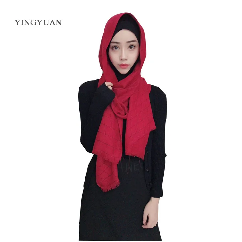 

CJ31 plaid ladies scarves cotton fashion women scarves 180*65cm long scarf muslim hijabs shawl bandana echarpe