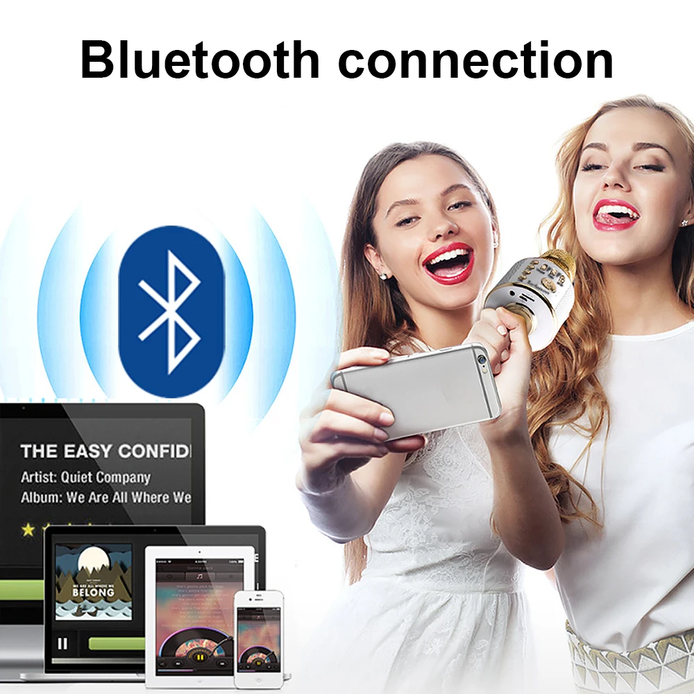 Wireless Microphone Accessories Professional Bluetooth Speaker Handheld Mike Karaoke Mic Music Player Singing Recorder KTV Home |