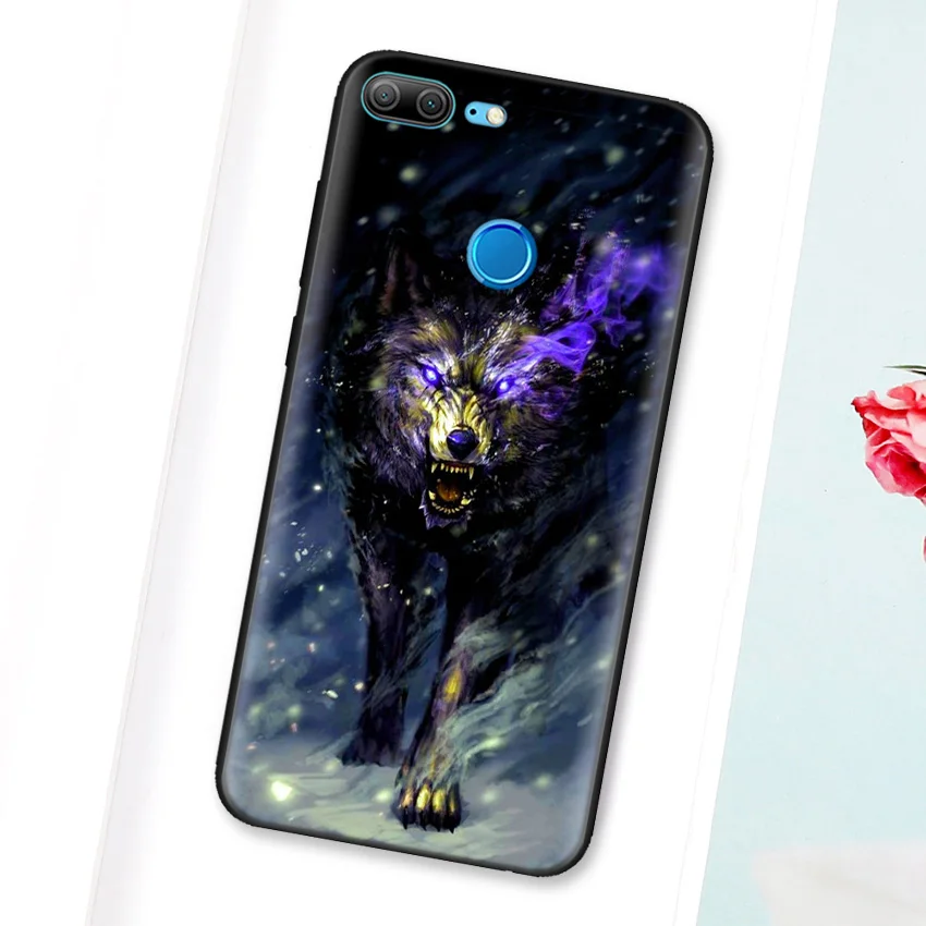 Черный силиконовый чехол сумка чехол для huawei Honor 10i Y7 Y6 Y5 Y9 8X 8C 8S 9 10 Lite Pro наслаждаться 9E 9S Fierce Snow волк