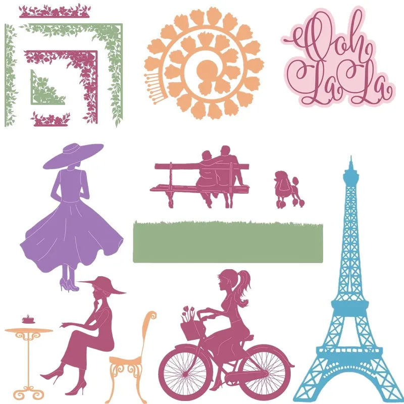 Башня скамейка влюбленные металлические штампы трафареты для сделай сам