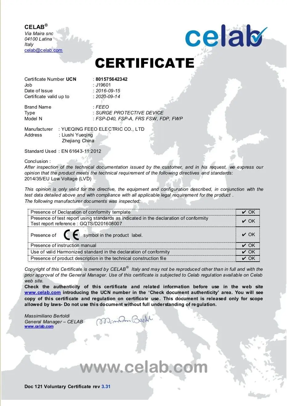 FEEO SPD AC 2P 275V Защита от перенапряжения Молниезащита от перенапряжения