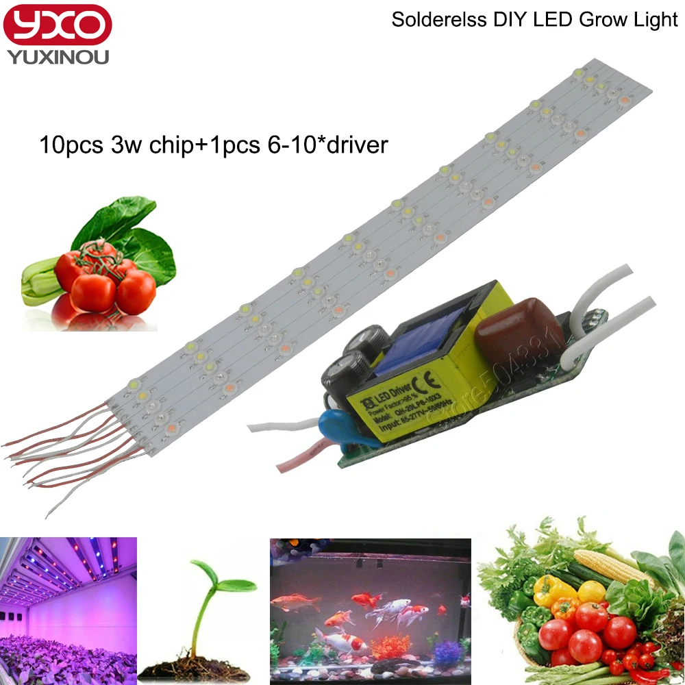 5 шт. гидропонная Светодиодная лампа 3 Вт полный спектр красный 660 нм королевский