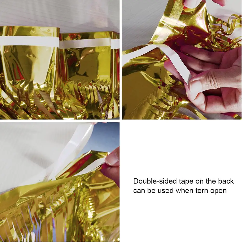 Adeeing 2 шт. металлическая бахрома из фольги блестящая кисточка юбка для стола