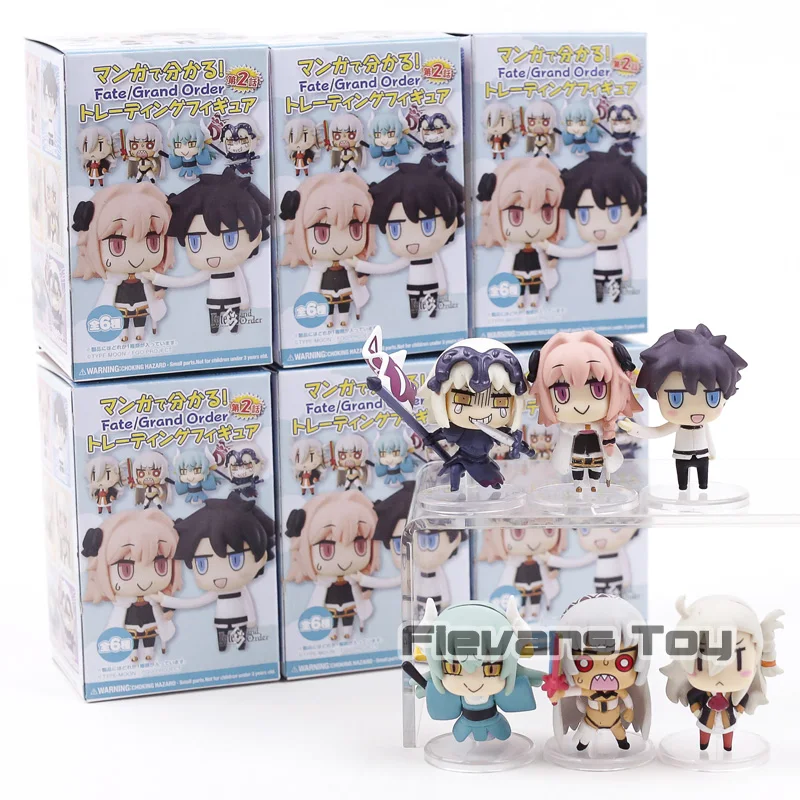 Обучение с мангой! Fate/Grand Order Jeanne d'Arc Olgamally Fujimaru Ritsuka Kiyohime Artila Astolfo ПВХ Фигурки игрушки 6 шт./компл - Цвет: box