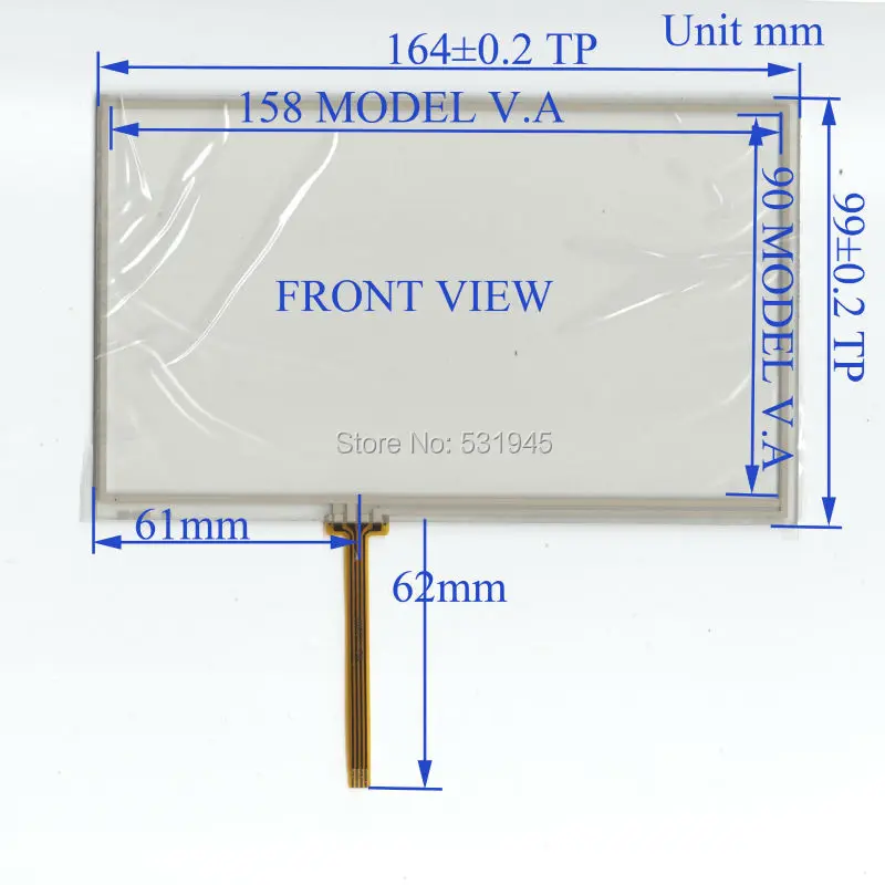 

ZhiYuSun M2 1239 7Inch 4line Touch Screen welding 164mm*99mm for GPS CARS 164*99 this compatable touchsensor