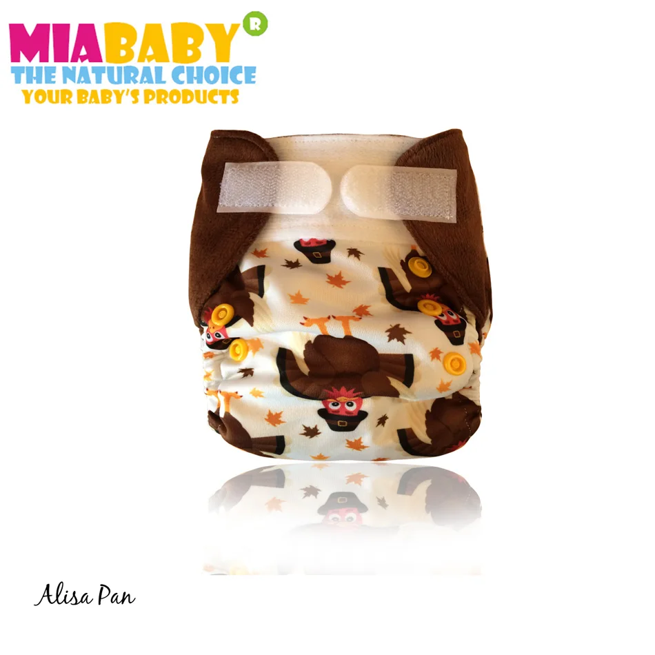 Miababy ткань пеленки/AIO и карман ткань пеленки уголь бамбука внутренняя и вставка из пеньки, подходит для 3-6 месяцев ребенка, Хэллоуин Печать