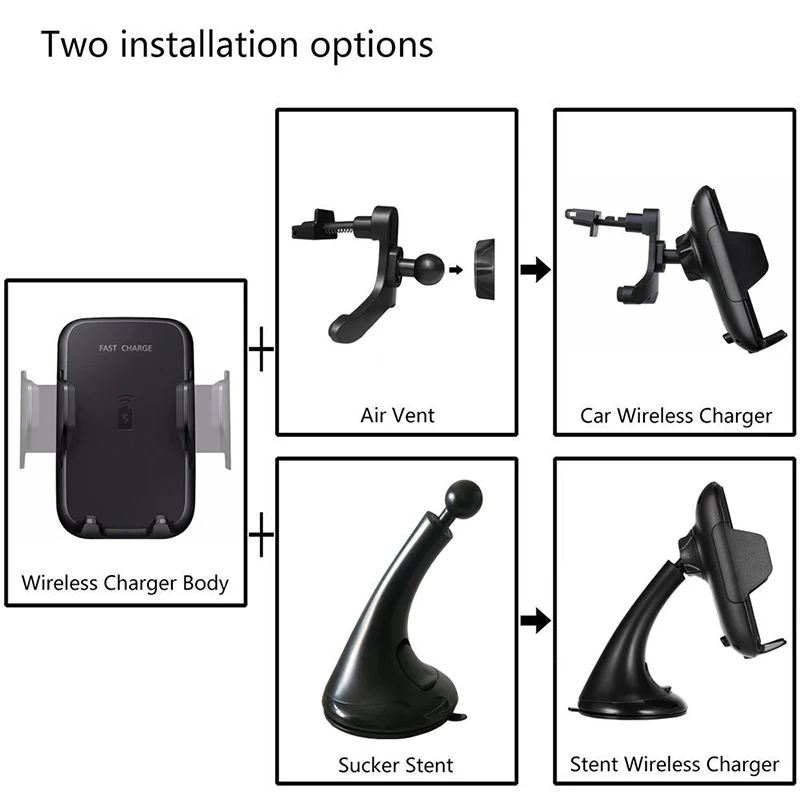Фото 10.8W Fast Car Wireless Charging Mount Dashboard & Windshield Air Vent Qi Charger for iPhone X/8 Plus Samsung S9 Мобильные 10.8W Fast Car Wireless Charging Mount Dashboard & Windshield Air Vent Qi Charger for iPhone X/8 Plus Samsung S9 Мобильные