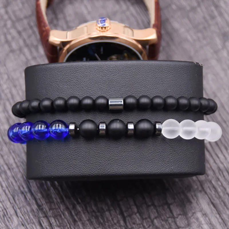 2 шт./комплект мужские и женские браслеты из натурального камня | Украшения