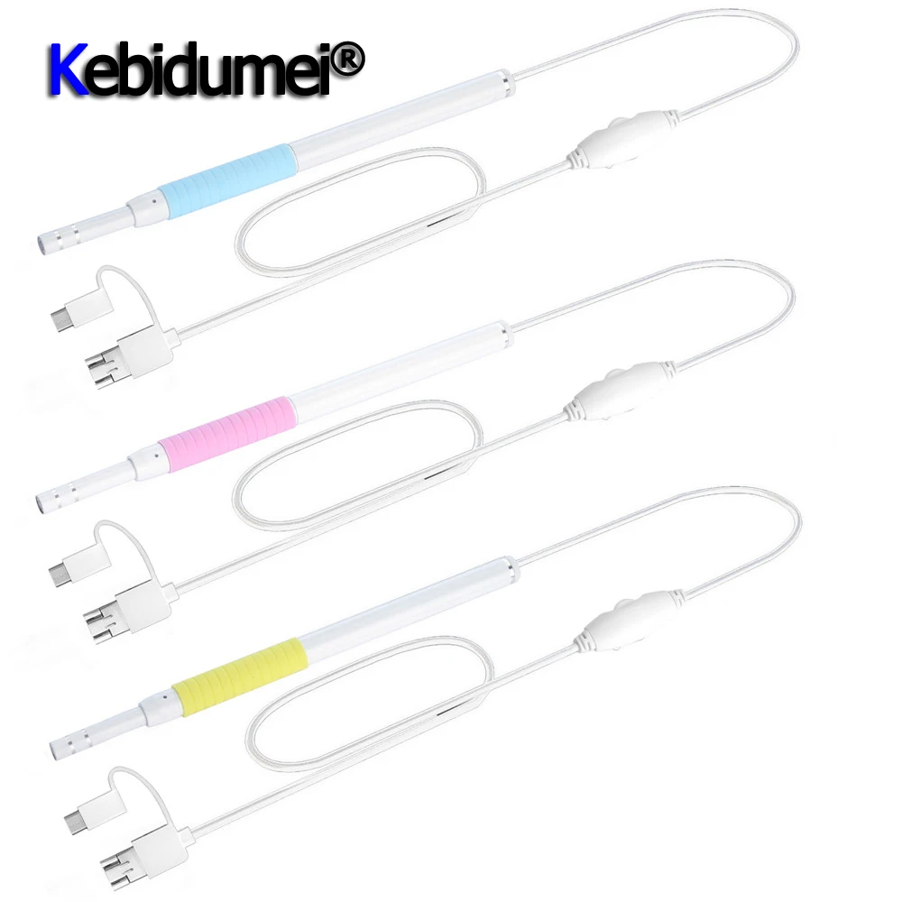 Портативный 3в1 ушной эндоскоп 2 м кабель визуальная Ушная ложка 5 мм мини-камера