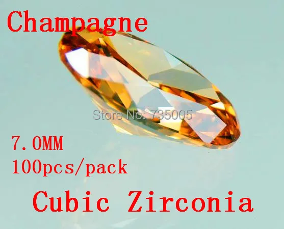 

Jewelry Supplies AAA Grade CZ Cubic Zirconia ChampagneRound Zircon 7.0MM DIY Jewelry Findings Supplies Free Shipping