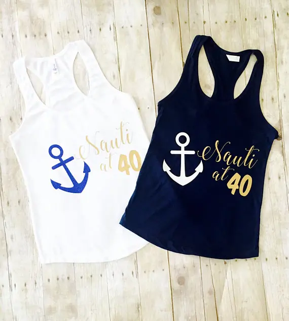 

customize number nautical birthday Let's get Nauti Tank tops singlets tanks tees t shirts Bachelorette gift bridal party favors