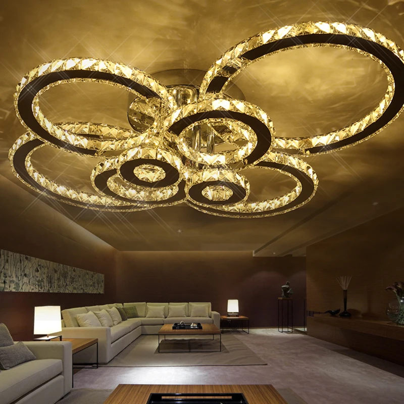 Stainless steel LED Modern Ceiling Lights crystal Lamp for living room dining lamparas de techo avize led lamp | Лампы и освещение