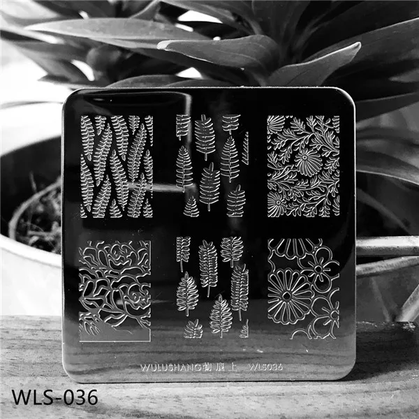 Зеленый мох Новые пластины для штамповки ногтей WLS созвездия карты китайские персонажи цветок бабочка шаблон для дизайна ногтей штамп пластина шаблон изображения - Цвет: Зеленый мох