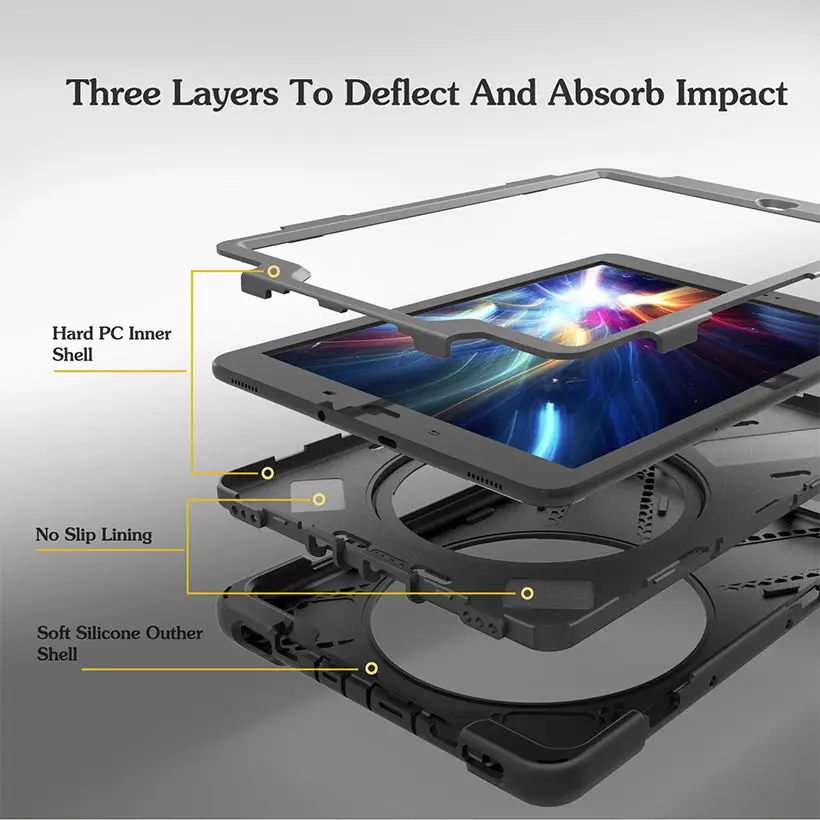 Сверхмощный силиконовый Жесткий чехол для Samsung Galaxy Tab S3 9. 0 T820 T825 T829 планшета + ПК с