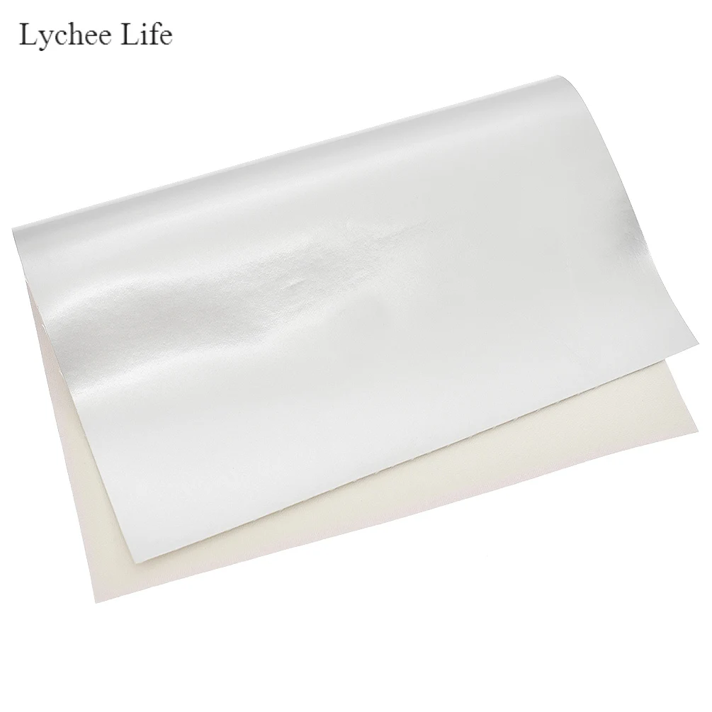 Silvery Lychee Life Сделай Сам Простой PU искусственная кожа ткань для ручного шитья украшения одежды ремесло аксессуары - Цвет: Silvery