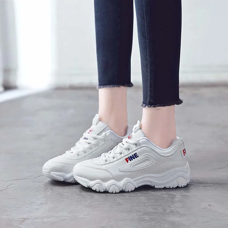 2019 спортивная обувь белые туфли для женщин кроссовки на платформе леди осень