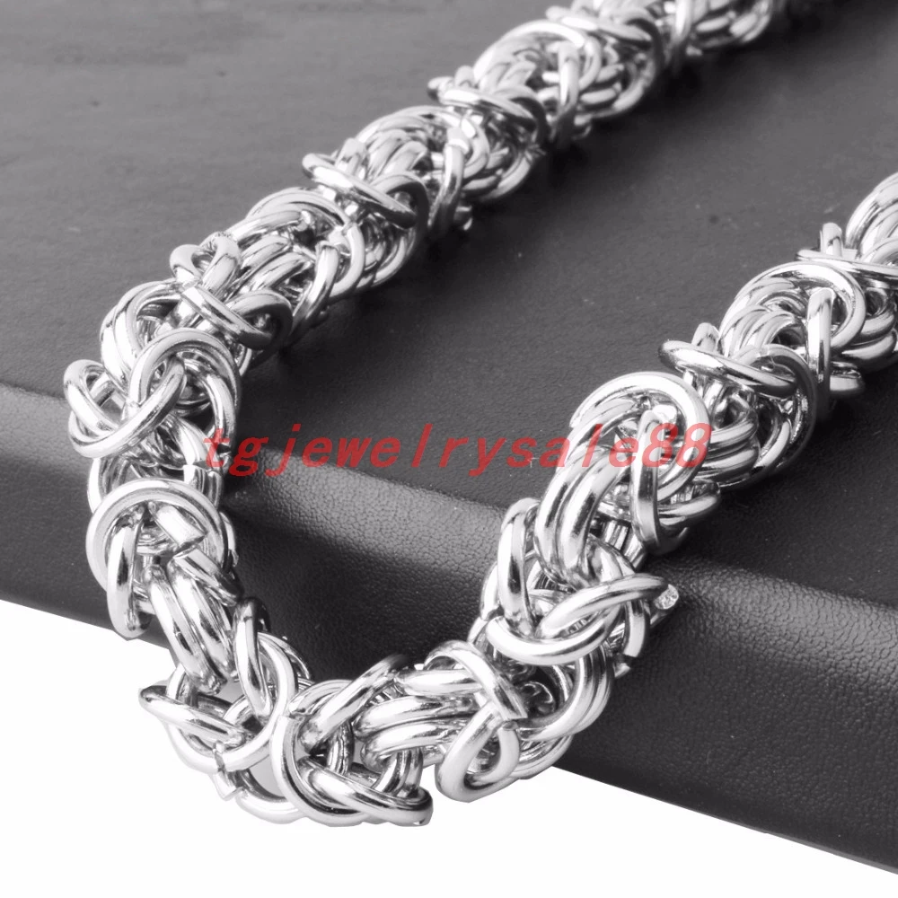 Уникальный браслет цепочка из нержавеющей стали с Византийской коробкой шириной