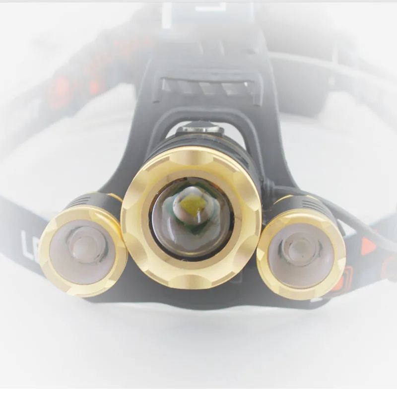 Powerful 3 T6 LED Headlamp Flashlight Zoomable Focus Frontale Head Lamp light ultra bright Rechargeable Torch Headlight 18650 | Лампы и