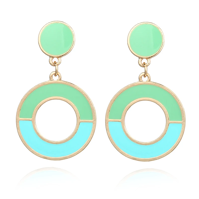 Женские круглые висячие серьги Oorbellen Aretes De Mujer розовые и желтые в Корейском стиле