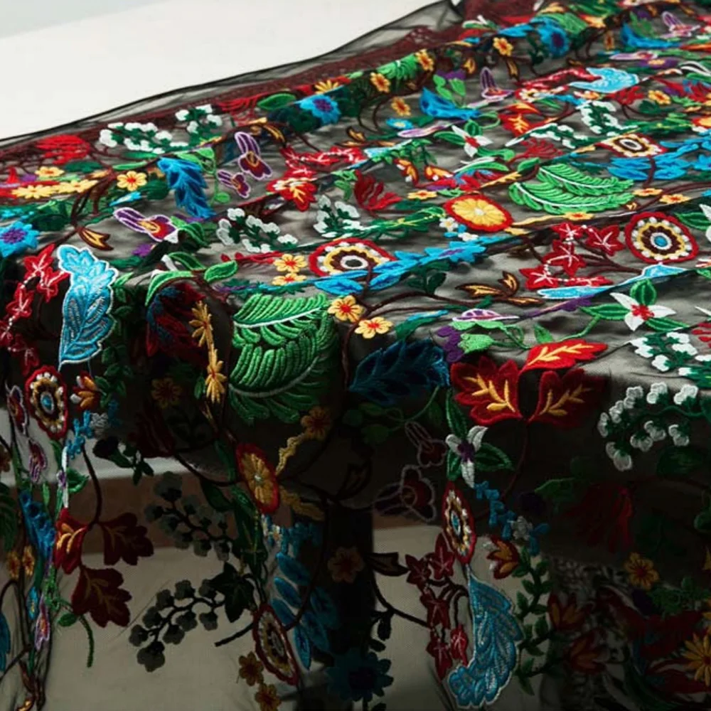 

Heavy industry cloth embroidery lace fabric cloth high quality garment DIY, three-dimensional embroidery cloth