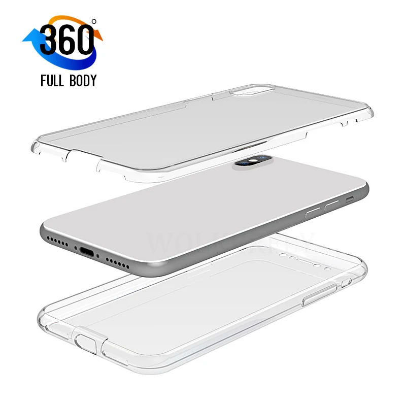 Передняя и задняя 360 градусов полный корпус защитный чехол для iPhone 5 5S SE 6 Plus 6S 7 8 X XS