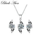 Ювелирные наборы из стерлингового серебра 925 пробы, модное обручальное свадебное ожерелье + серьги для женщин PT141