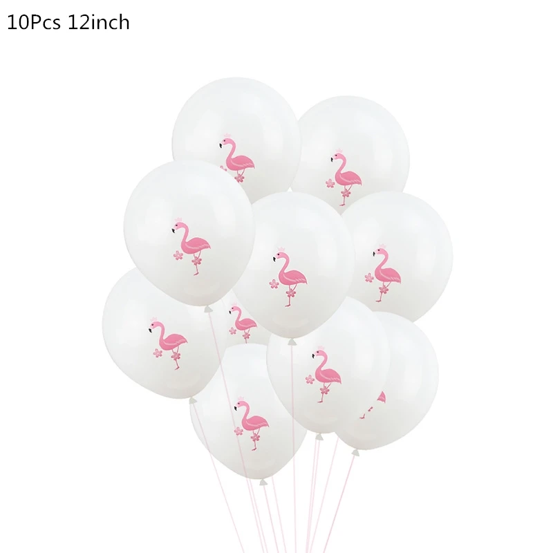 10Pcs Flamingo Тропические Гавайские вечерние украшения Ананас воздушные шары Фламинго Алоха гирлянды Лето Luau вечерние предметы для украшения дня рождения - Цвет: 10Pcs Flamingo