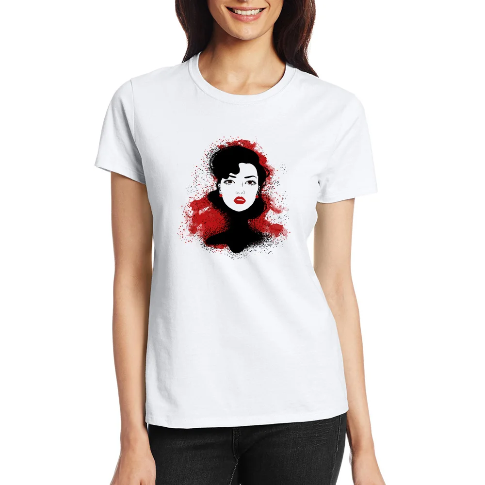 Красота леди короткий рукав футболка творческий Дизайн принт Повседневное аниме