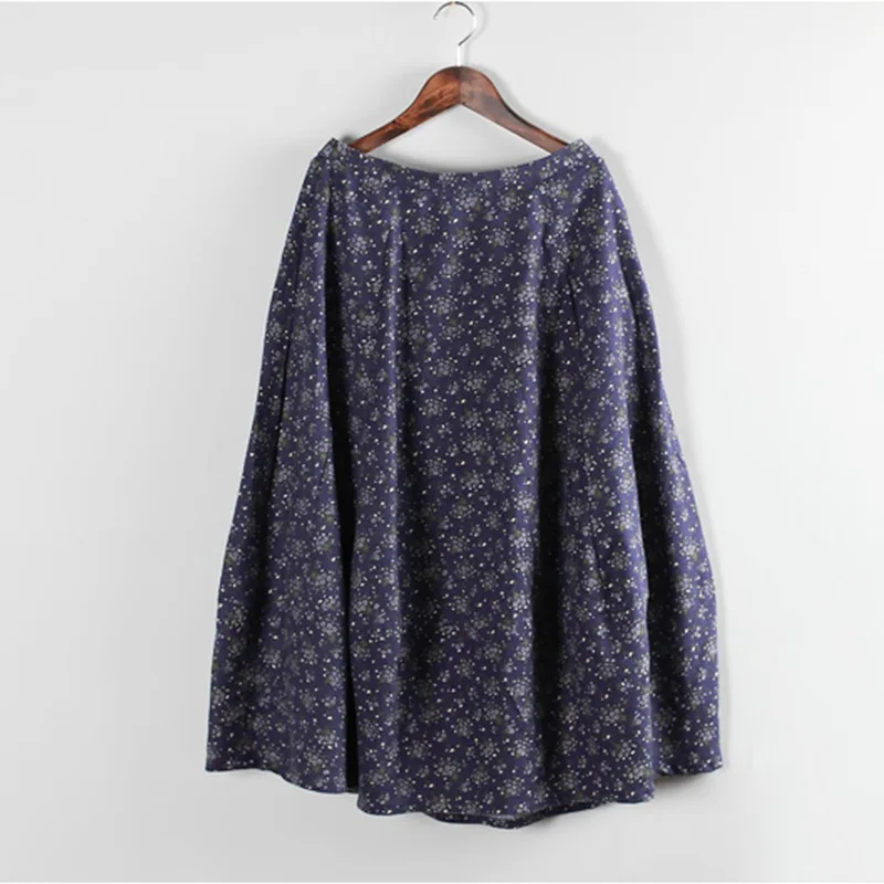 Женская плиссированная юбка из хлопка и льна элегантная Весенняя длинная длиной