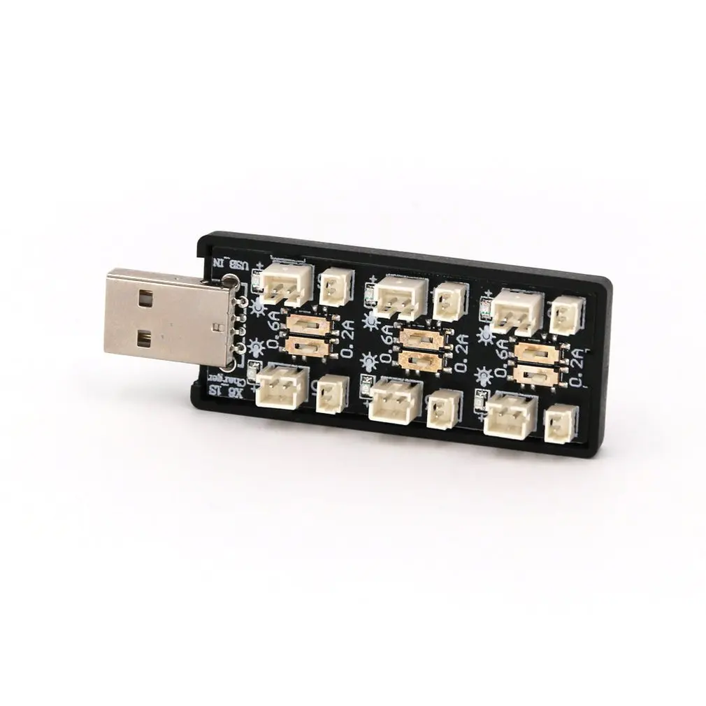 Шесть каналов USB к DC литиевая батарея 1S зарядное устройство зарядная плата перекрестная машина аксессуары черный цвет