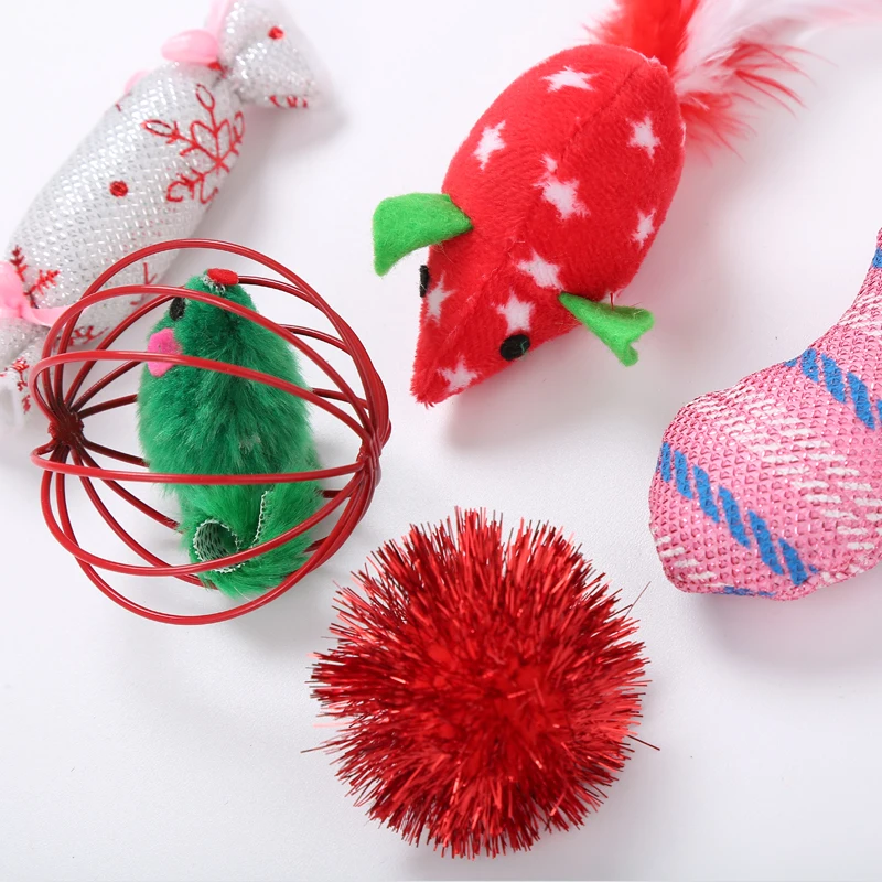 20PCS/Set Sound Ball Mouse Cats Toy Funny Cat Wand Sisal Fish Ball/Cat Tunnel/Spring Interactive Scratching Feather Pet | Дом и сад