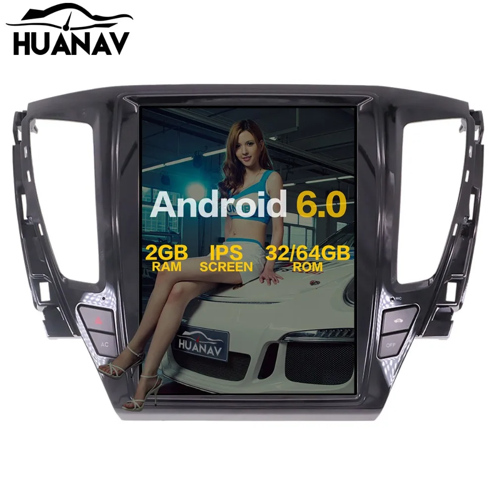 Автомобильный мультимедийный плеер Tesla style Android 6 GPS навигация для MITSUBISHI PAJERO 2016 2017