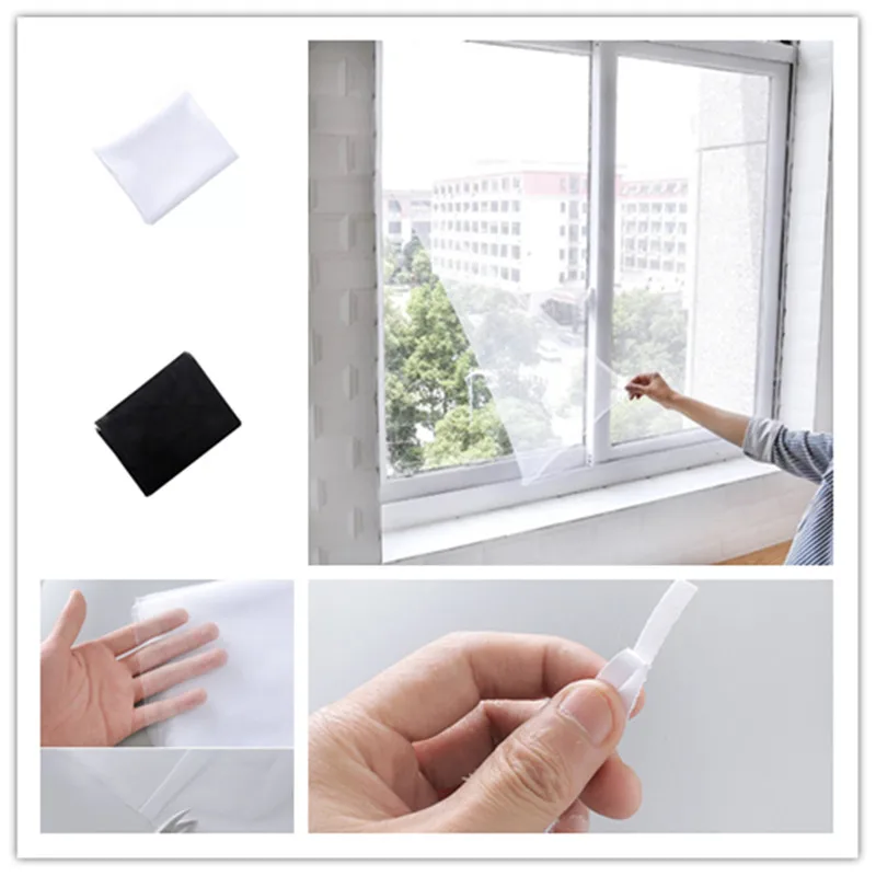 

1.5x2m Self-adhesive mosquito net simple mosquito screen nets Invisible screen DIY cut encrypted window screens with velcro