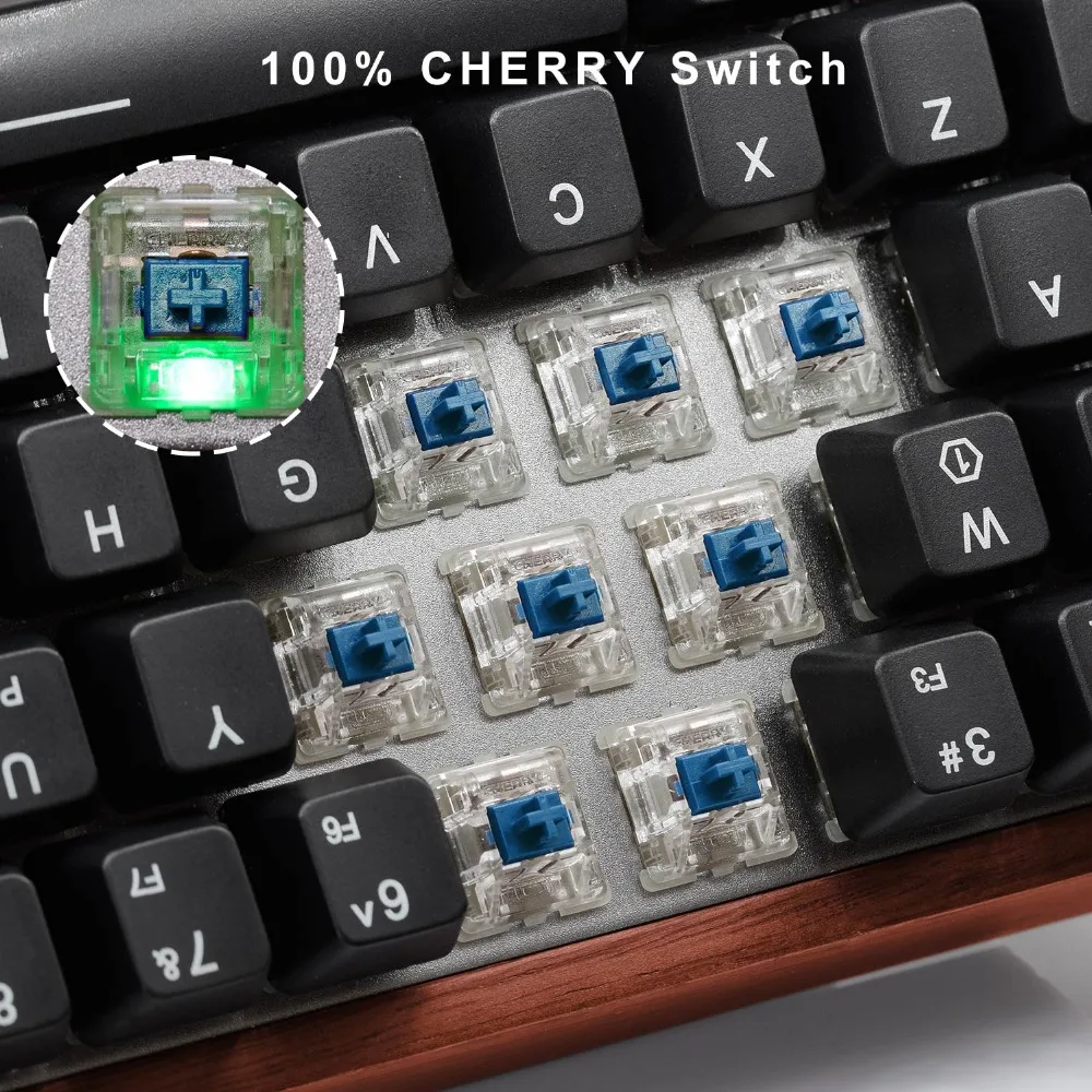 Механическая игровая клавиатура Cherry MX Синий Настенные переключатели RGB