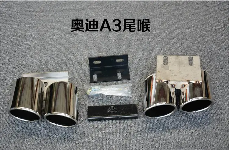 Exhaust ABS 4 выхода заднего бампера Диффузор с выхлопными наконечниками для Audi A3 S3 2 вида стилей - Цвет: Exhaust
