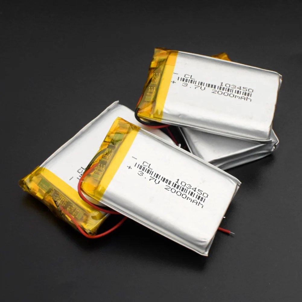 103450 3,7 V 2000mAh Lipo батарея Замена литий-ионных Lipo ячеек литий-полимерная аккумуляторная батарея для Bluetooth динамика - Цвет: 103450 2000mAh 4pcs