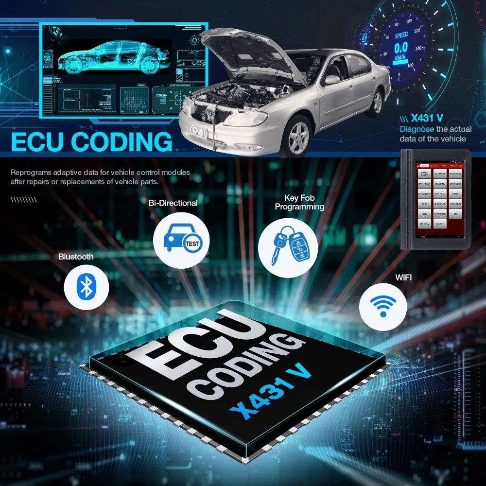 Launch диагностический X431 V OBDII диагностический инструмент с 11 специальной функцией WiFi/Bluetooth x431 pro Обновление Бесплатный launch X431 сканер