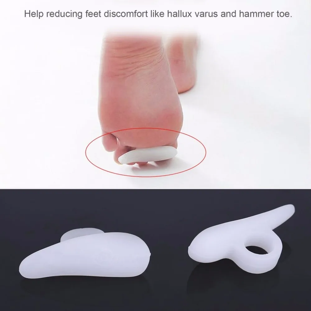 1pair Single Hole Hallux Valgus Foot Pain Relief Professional Silicon Toe Separator Orthotics Protection Adult Care | Красота и