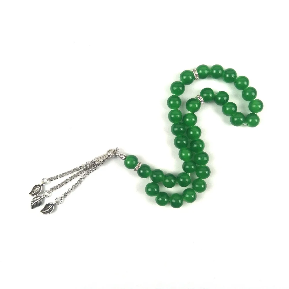 Tesbih black &amp green 33pcs tasbih crystal glass beads prayer for wedding gift 1pc | Украшения и аксессуары