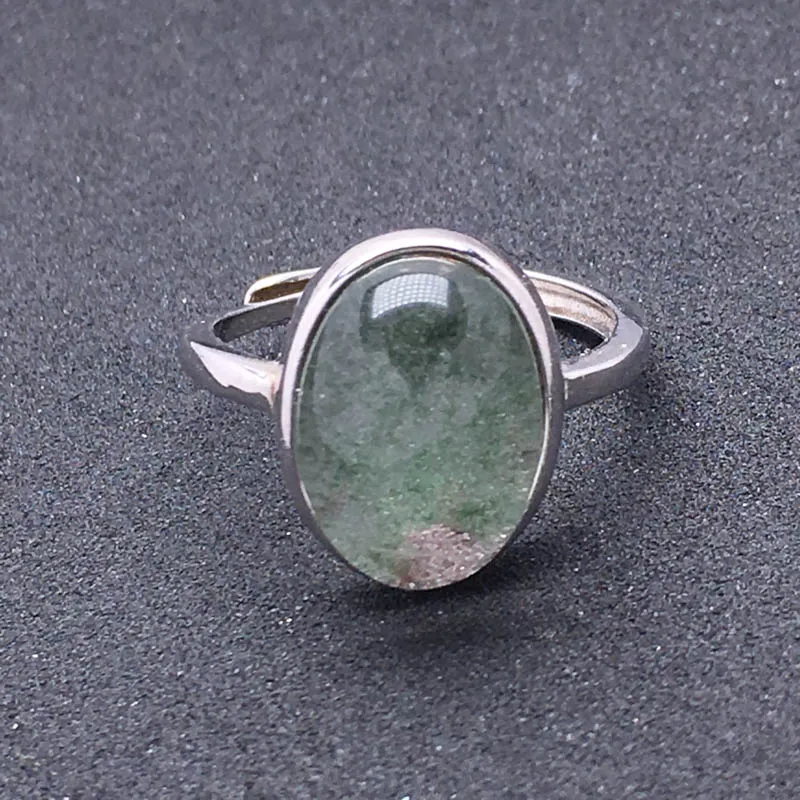 CSJ Natural Green Phantom Crystal Rings 925 Sterling Silver Guest Quartz Chorite Fine Jewelry Wedding Engagment for Women Lady | Украшения