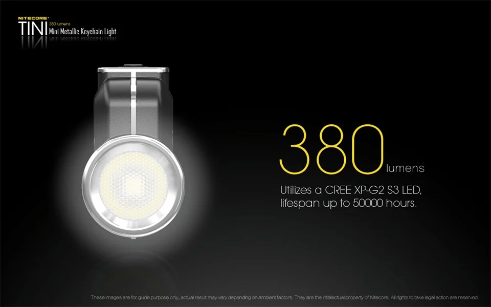 NITECORE TINI брелок Светильник 380 люмен CREE XP-G2 S3 светодиодный USB Перезаряжаемый встроенный аккумулятор Кнопка вспышки светильник Открытый мини EDC