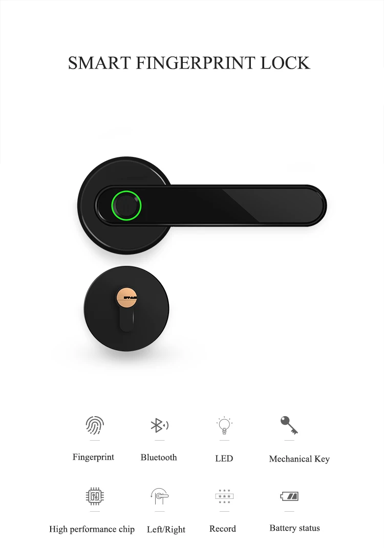 Умный Bluetooth пульт дистанционного управления замок отпечатков пальцев Электрический дверной замок с аварийным механическим ключом