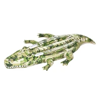 69 inflatable camo crocodile rider with handles ride on pool float swimming water toys for kids mattress fun beach buoy